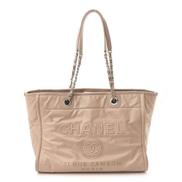 Chanel Glazed Calfskin Small Deauville Tote Light Pink Shopper Shoulder Bag - Picture 1 of 10